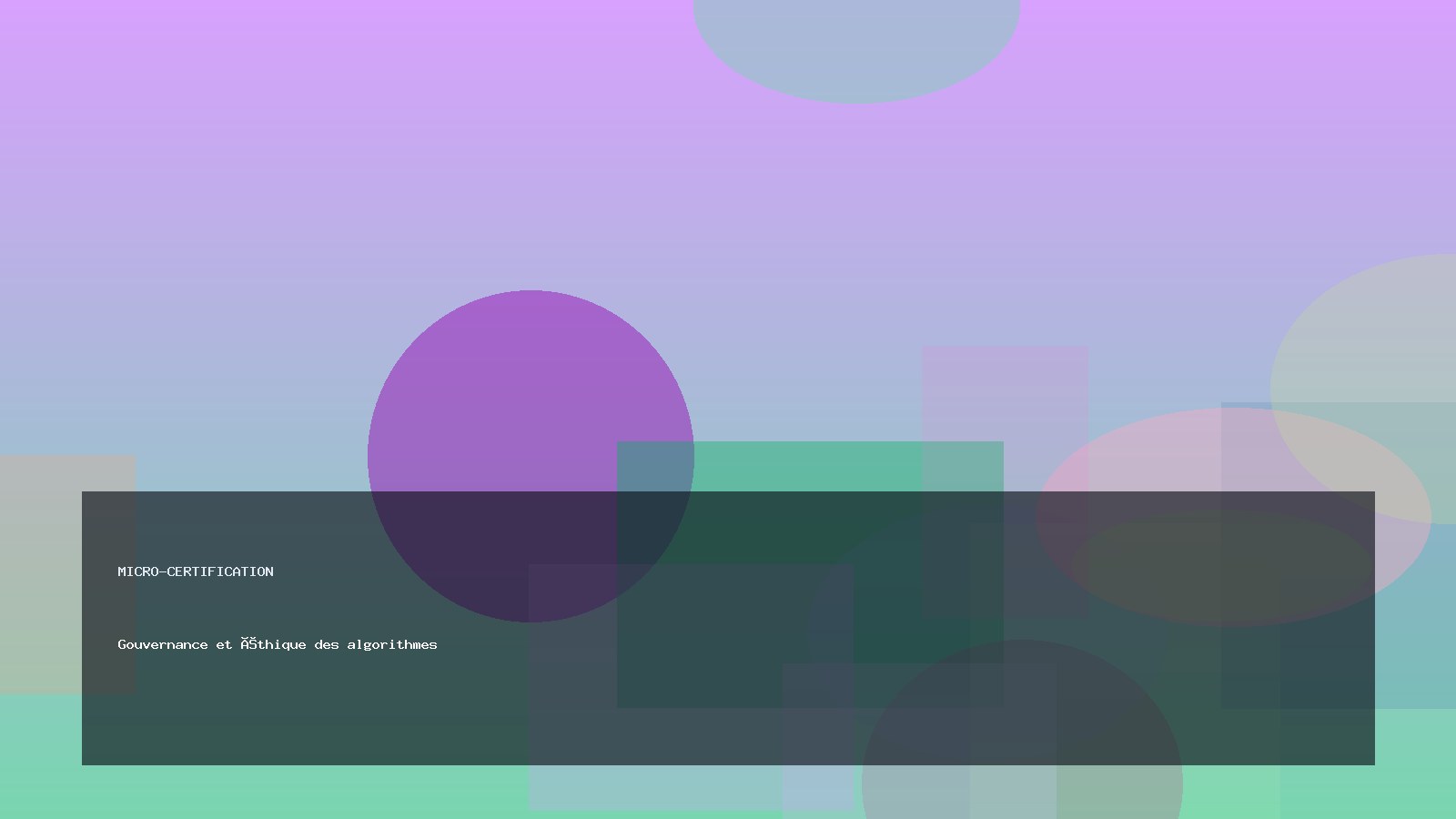Gouvernance et éthique des algorithmes
