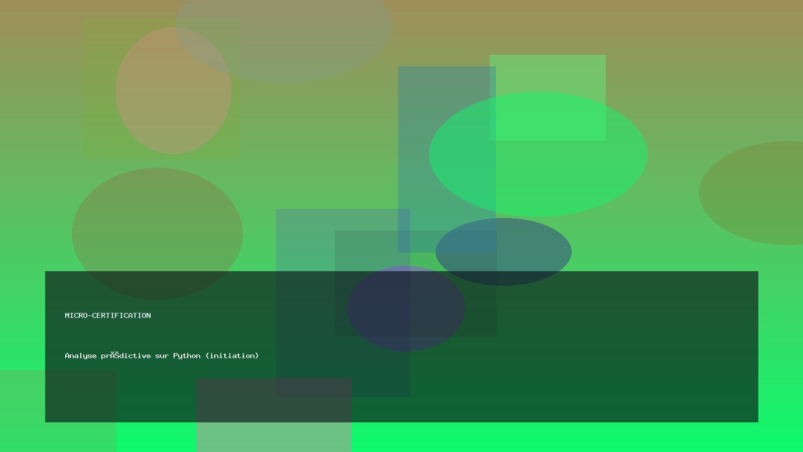 Analyse prédictive sur Python (initiation)