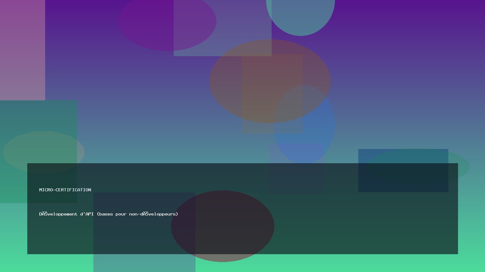 Développement d'API (bases pour non-développeurs)