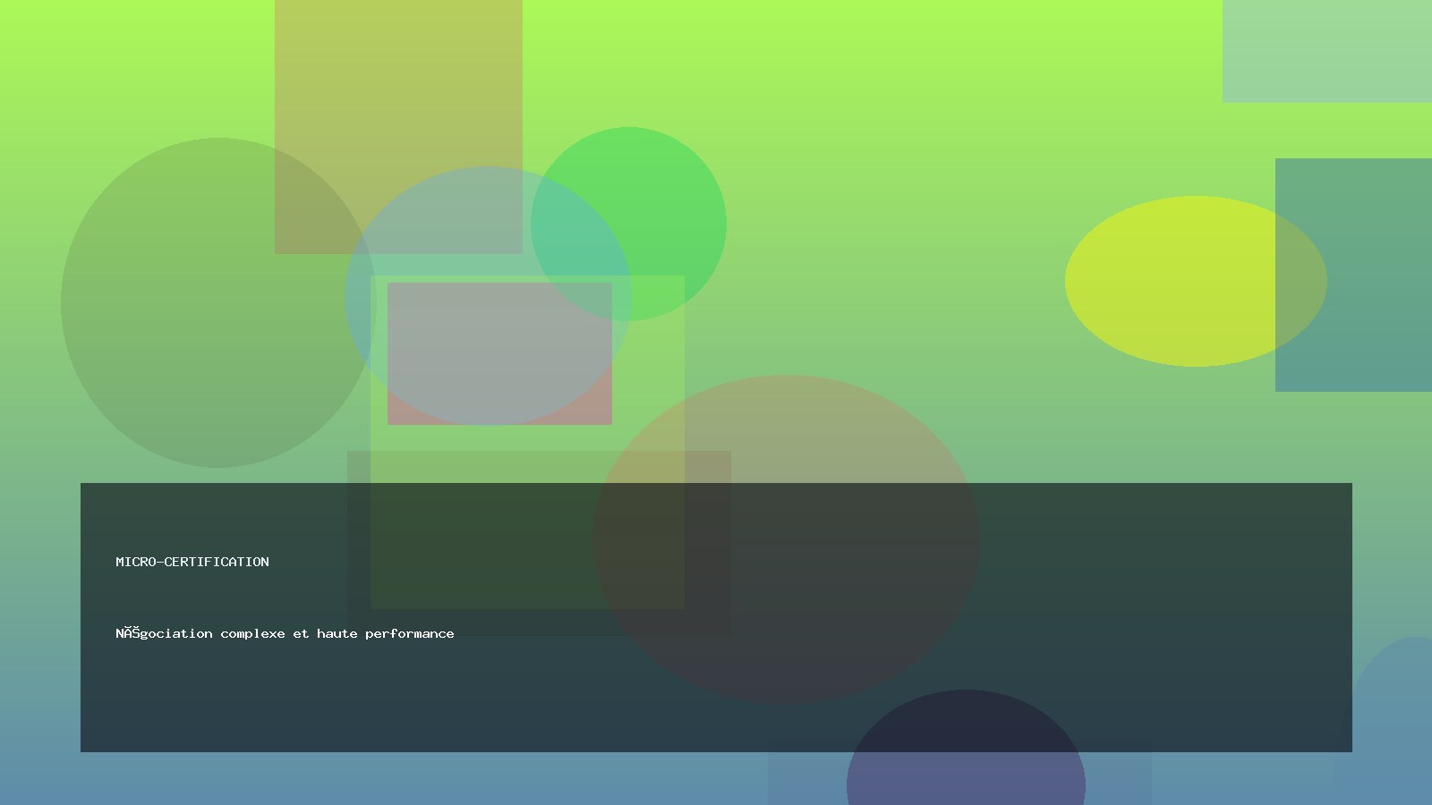 Négociation complexe et haute performance