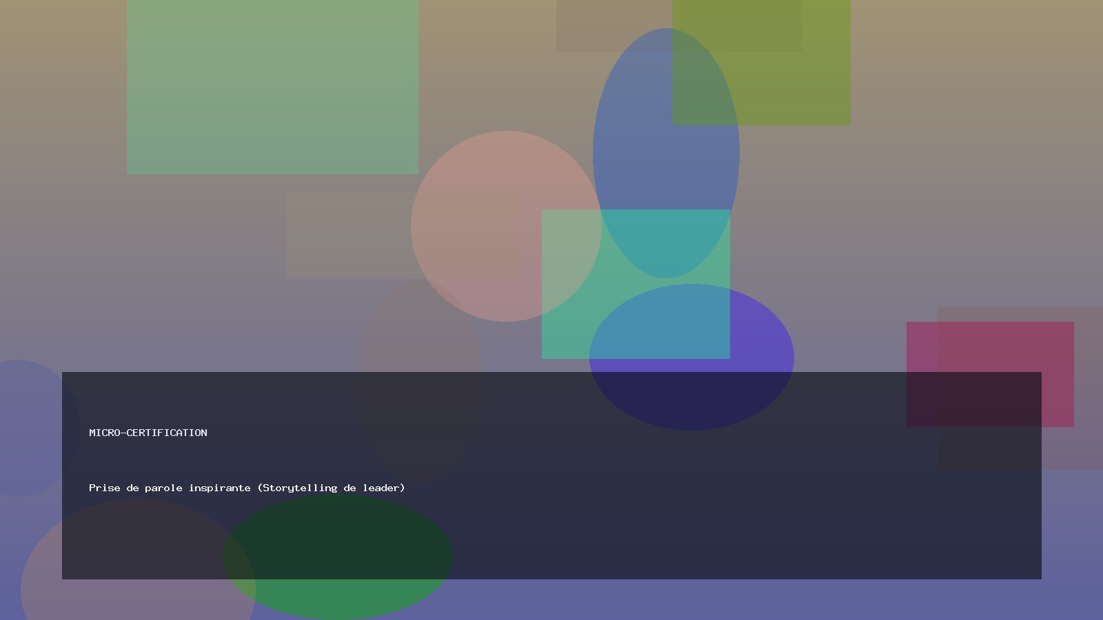 Prise de parole inspirante (Storytelling de leader)