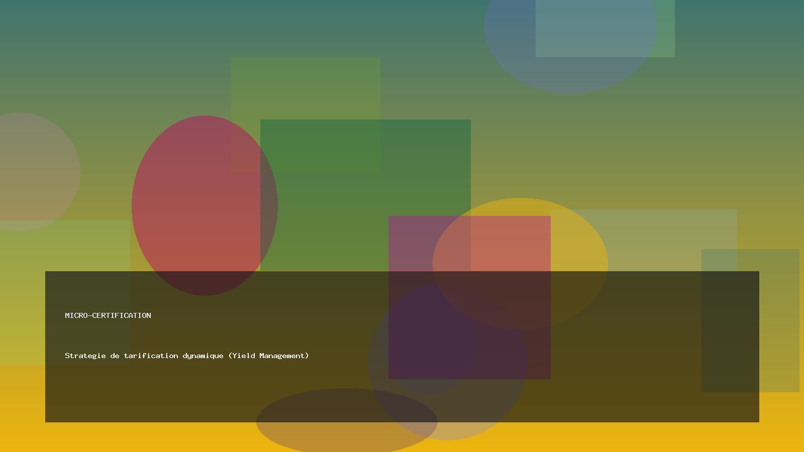 Strategie de tarification dynamique (Yield Management)