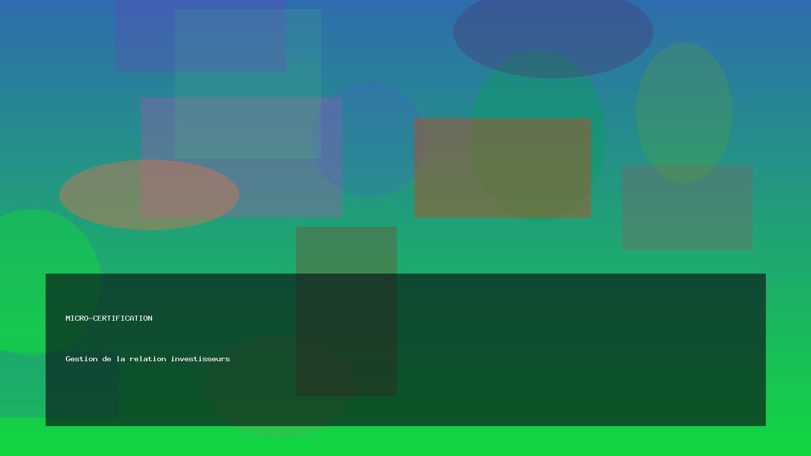 Gestion de la relation investisseurs