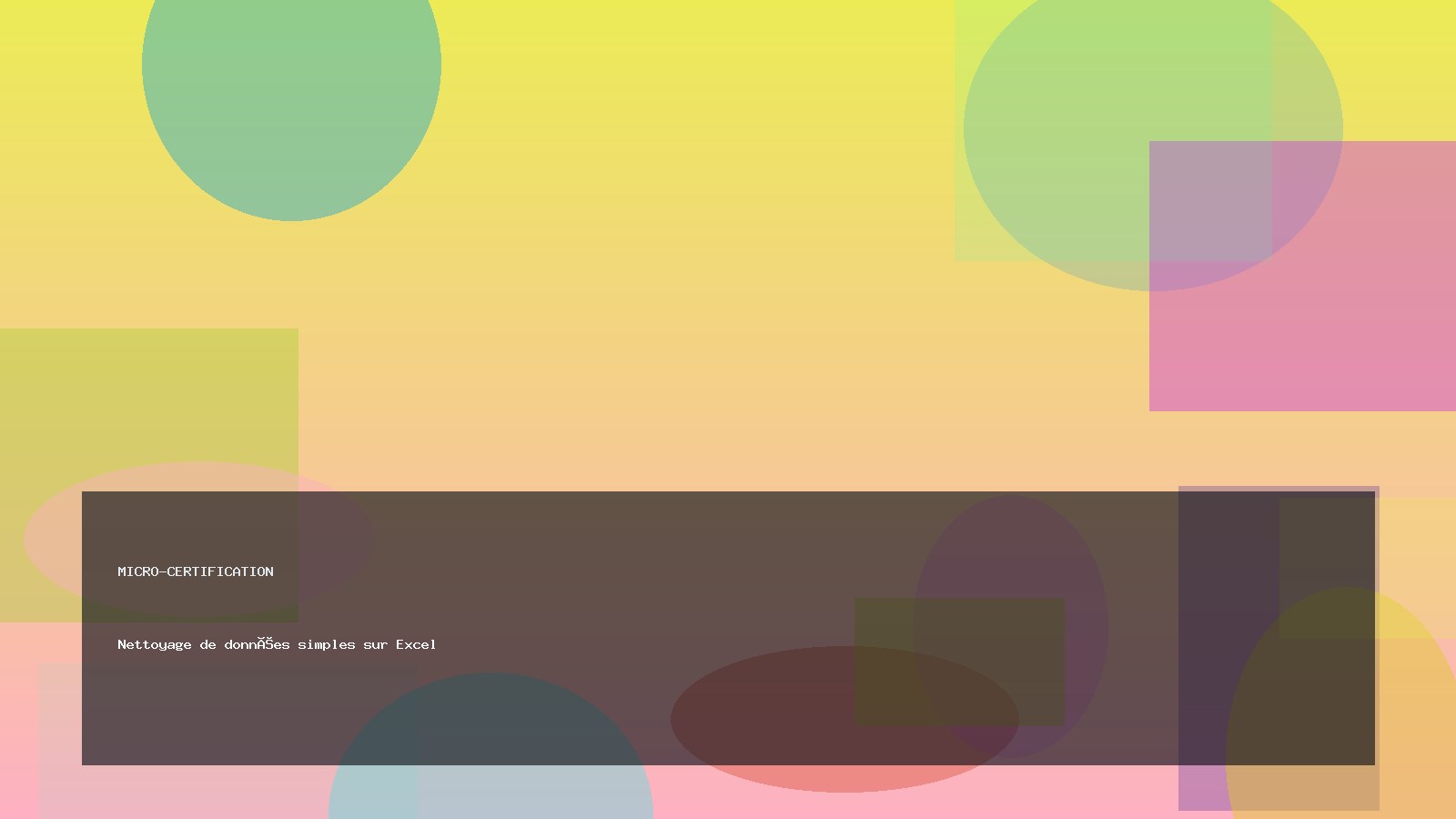 Nettoyage de données simples sur Excel
