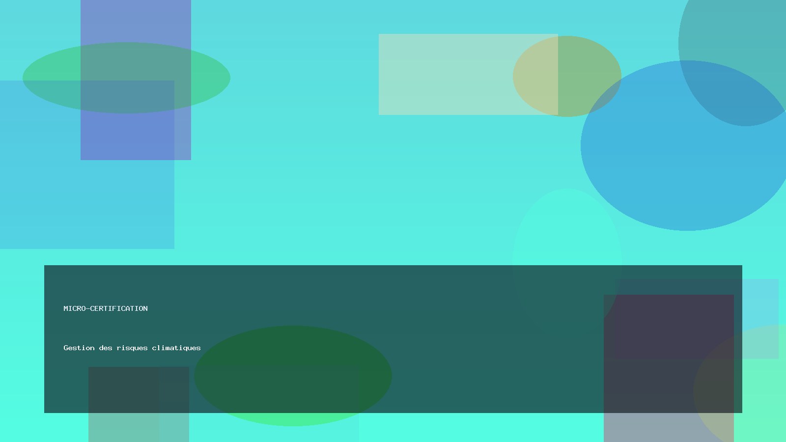 Gestion des risques climatiques