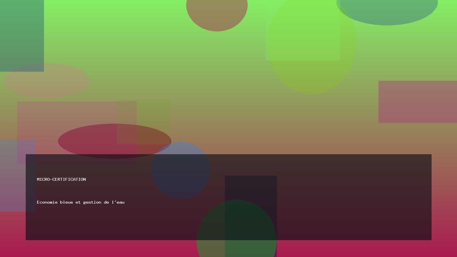 Economie bleue et gestion de l'eau