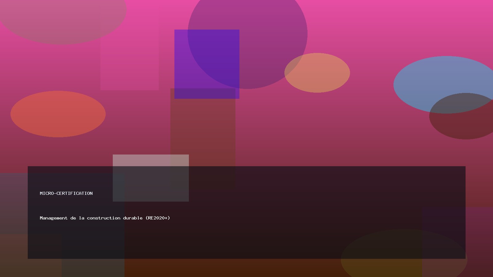 Management de la construction durable (RE2020+)