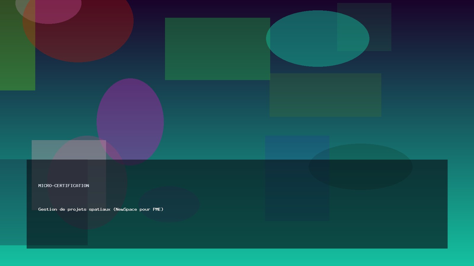 Gestion de projets spatiaux (NewSpace pour PME)