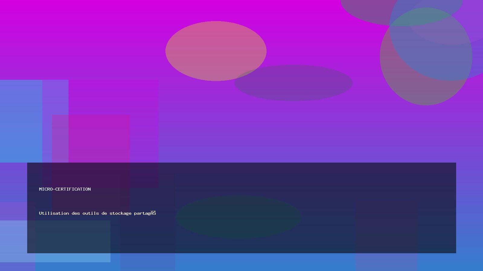 Utilisation des outils de stockage partagé