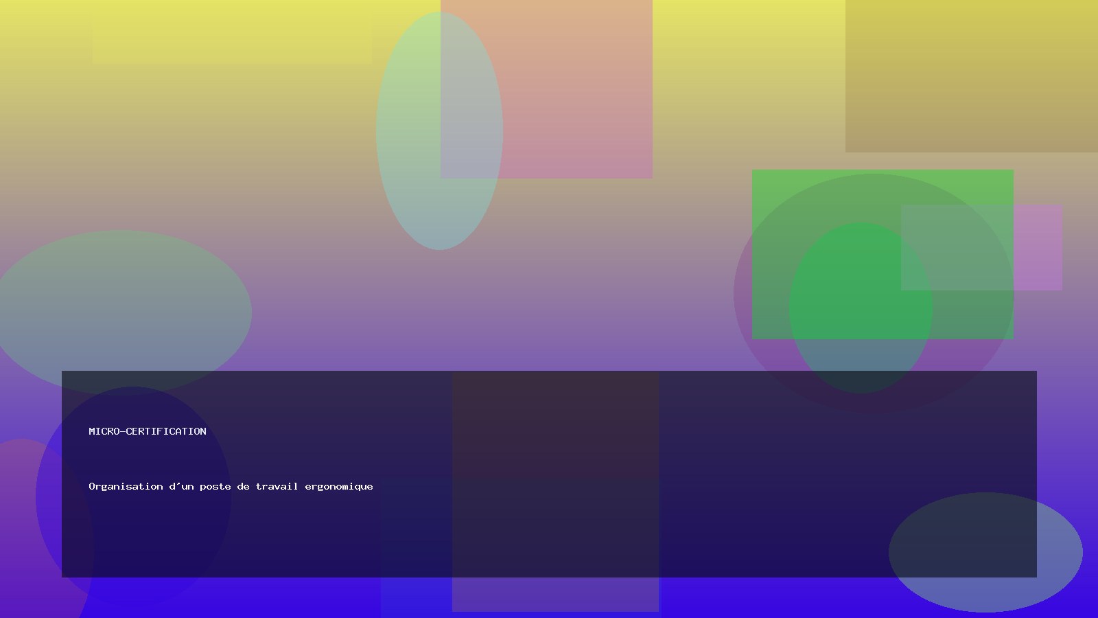 Organisation d'un poste de travail ergonomique