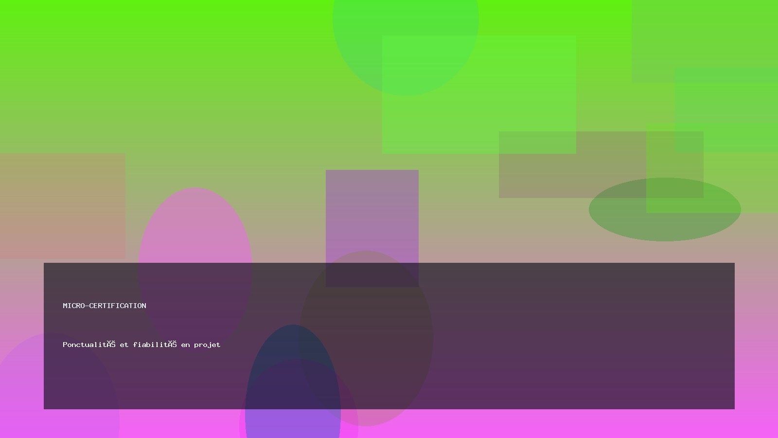 Ponctualité et fiabilité en projet