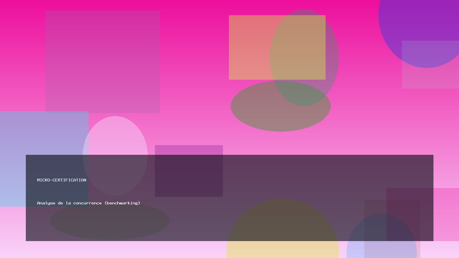 Analyse de la concurrence (benchmarking)