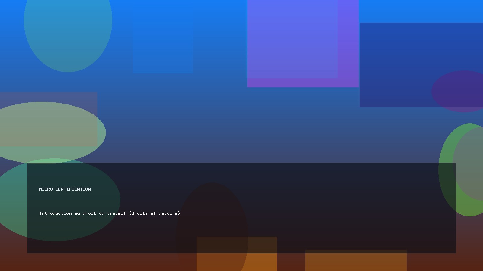 Introduction au droit du travail (droits et devoirs)