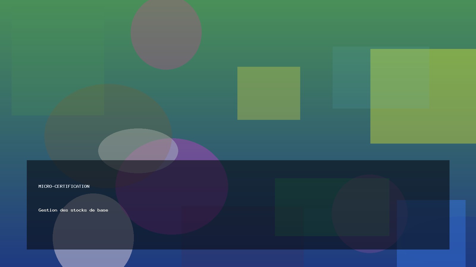 Gestion des stocks de base