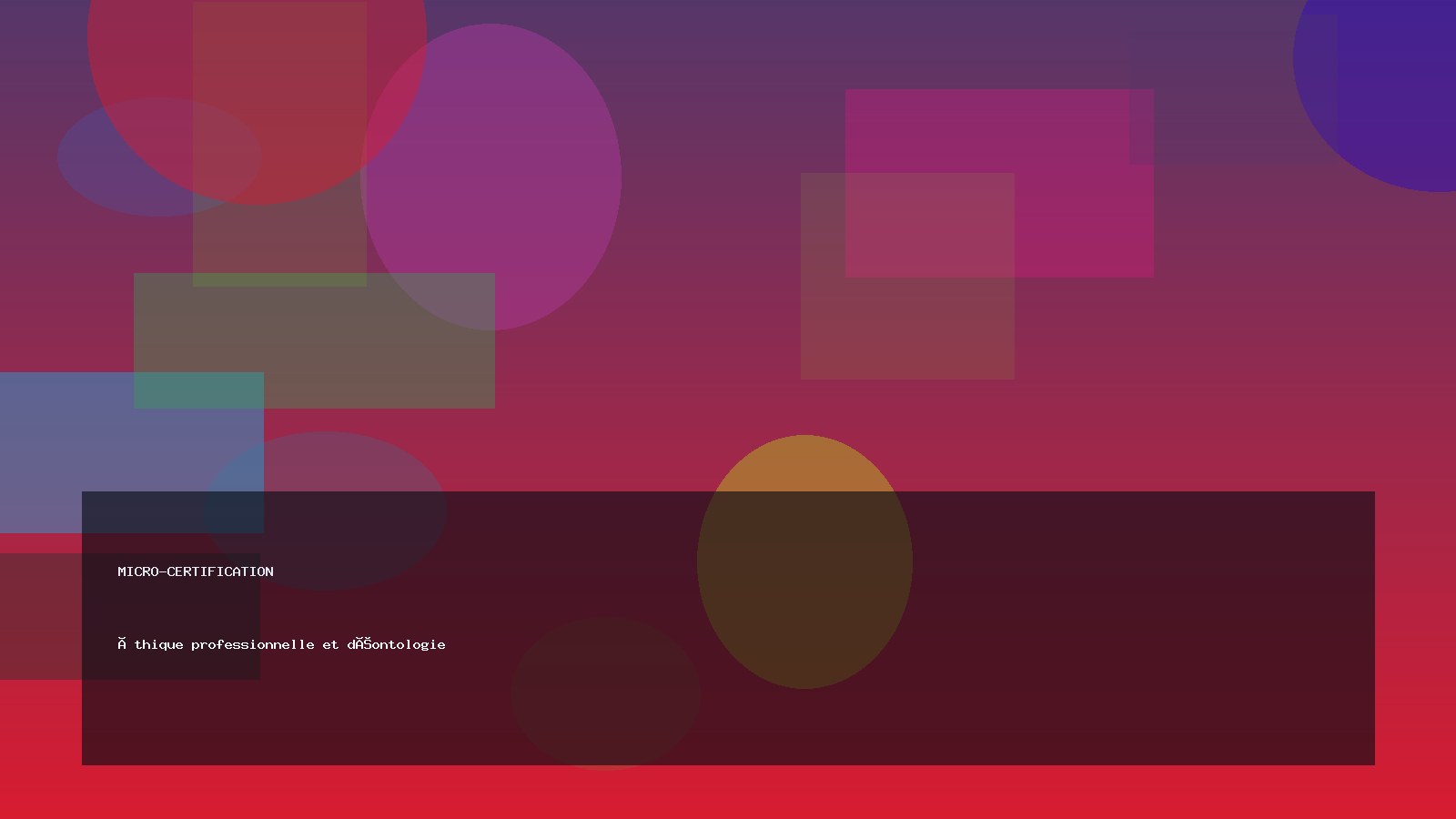 Éthique professionnelle et déontologie