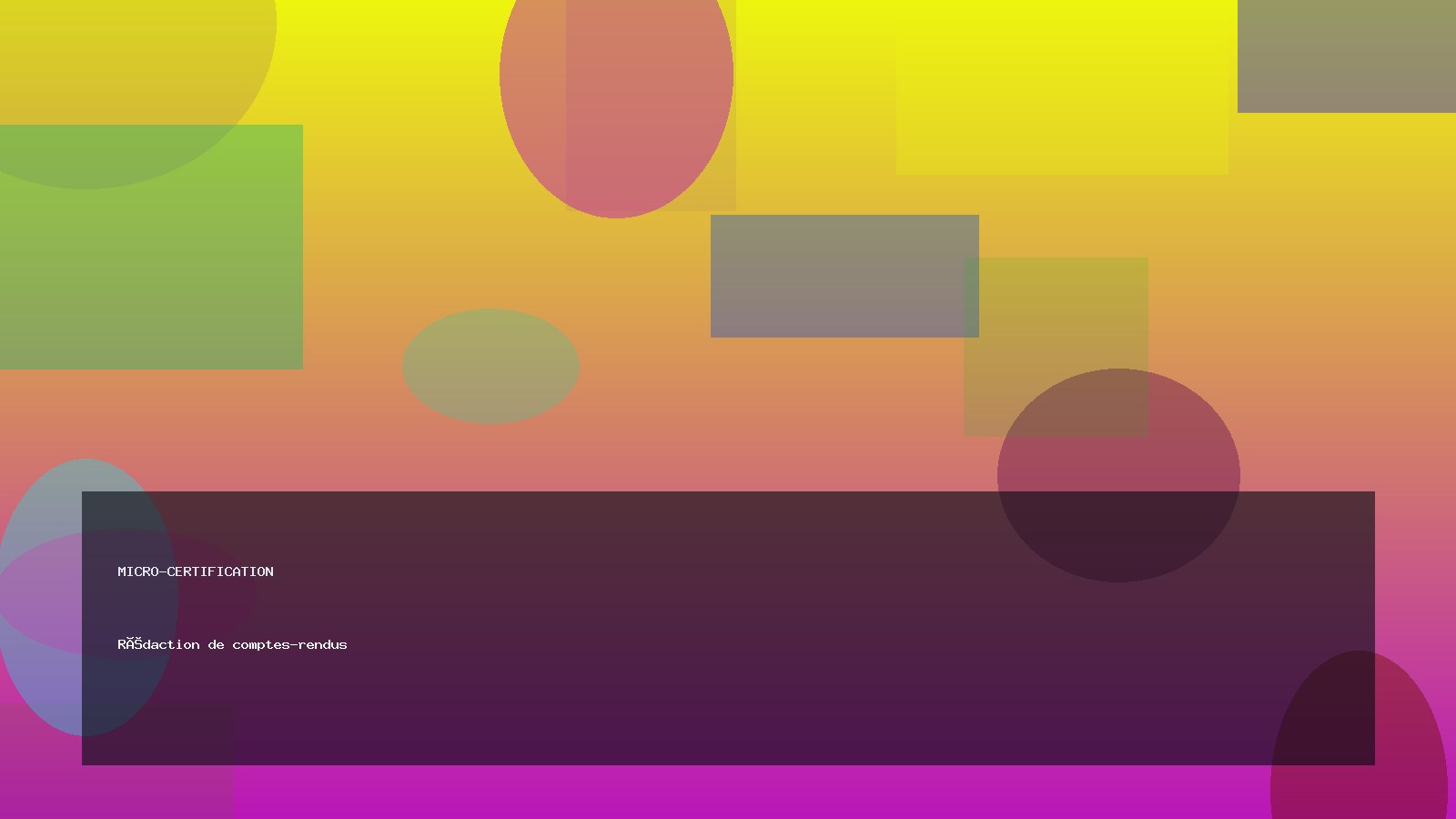 Rédaction de comptes-rendus