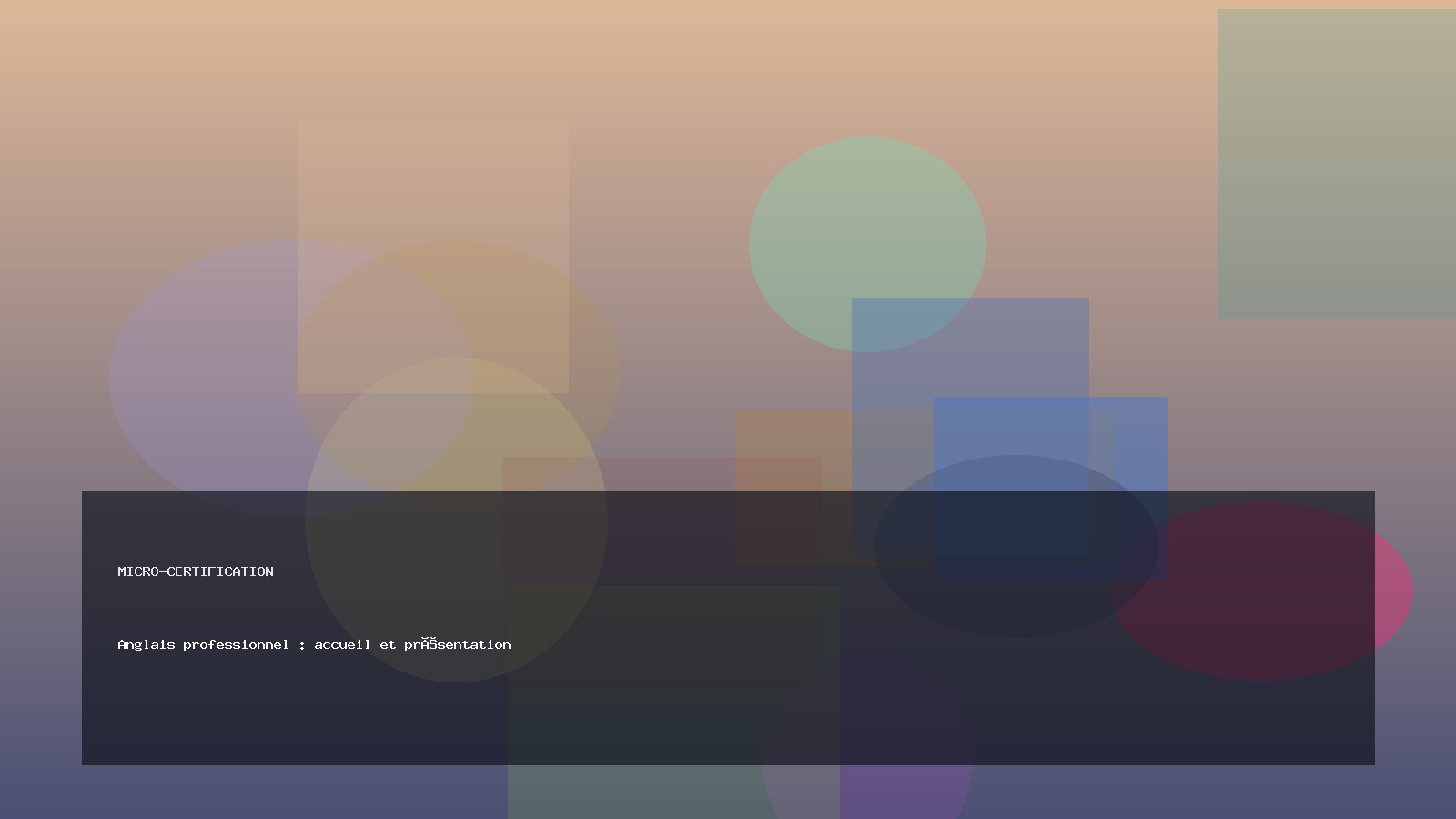 Anglais professionnel : accueil et présentation