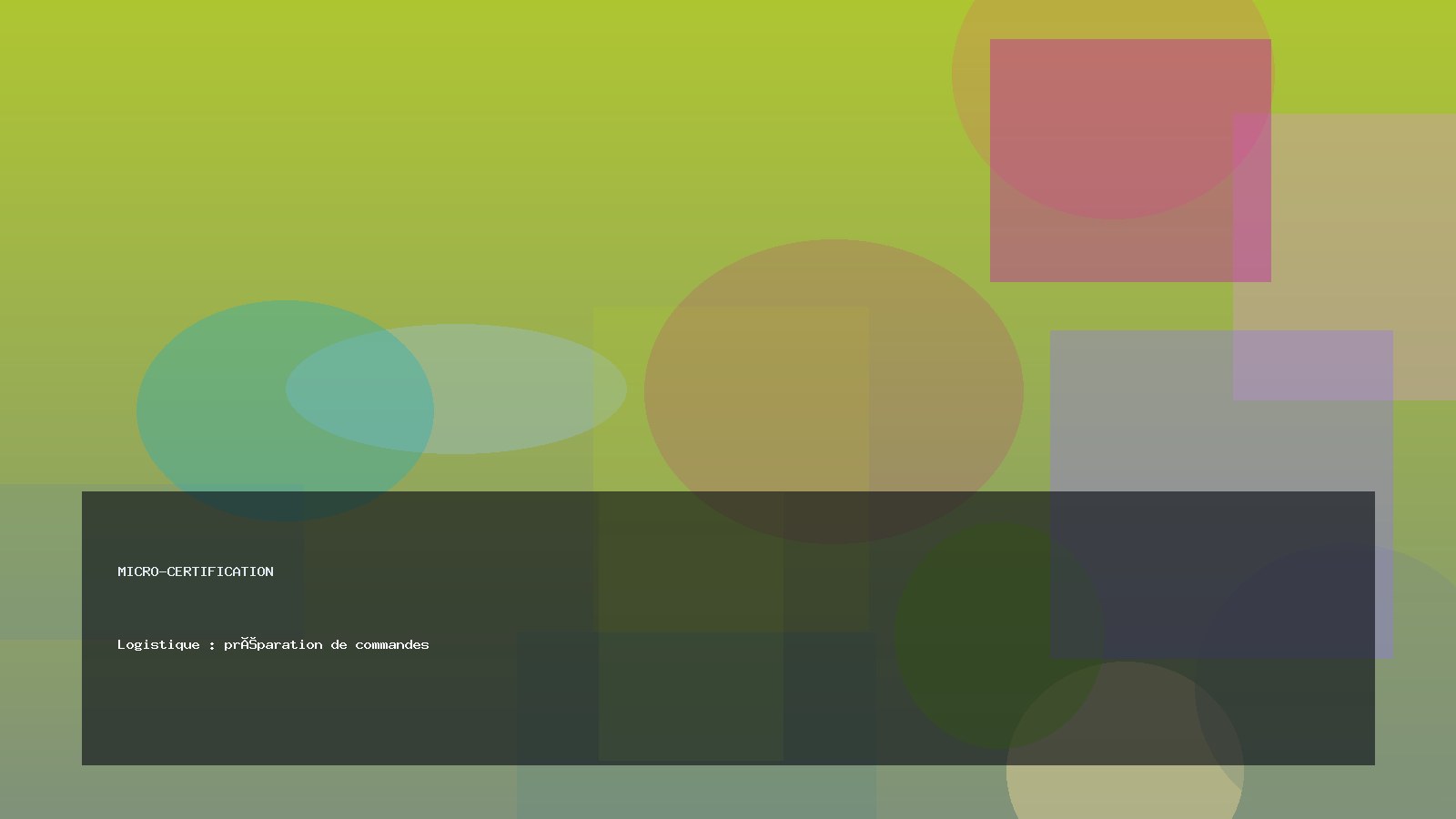 Logistique : préparation de commandes