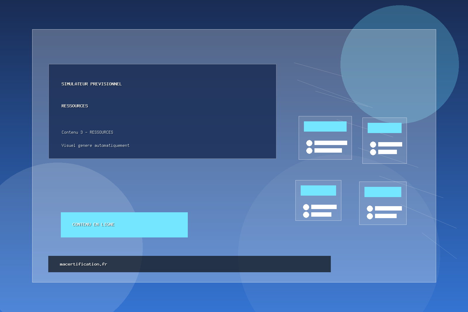 Simulateur prévisionnel pour création d'entreprise