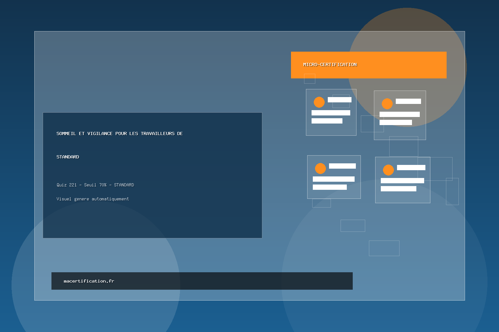 Sommeil et vigilance pour les travailleurs de nuit/postés