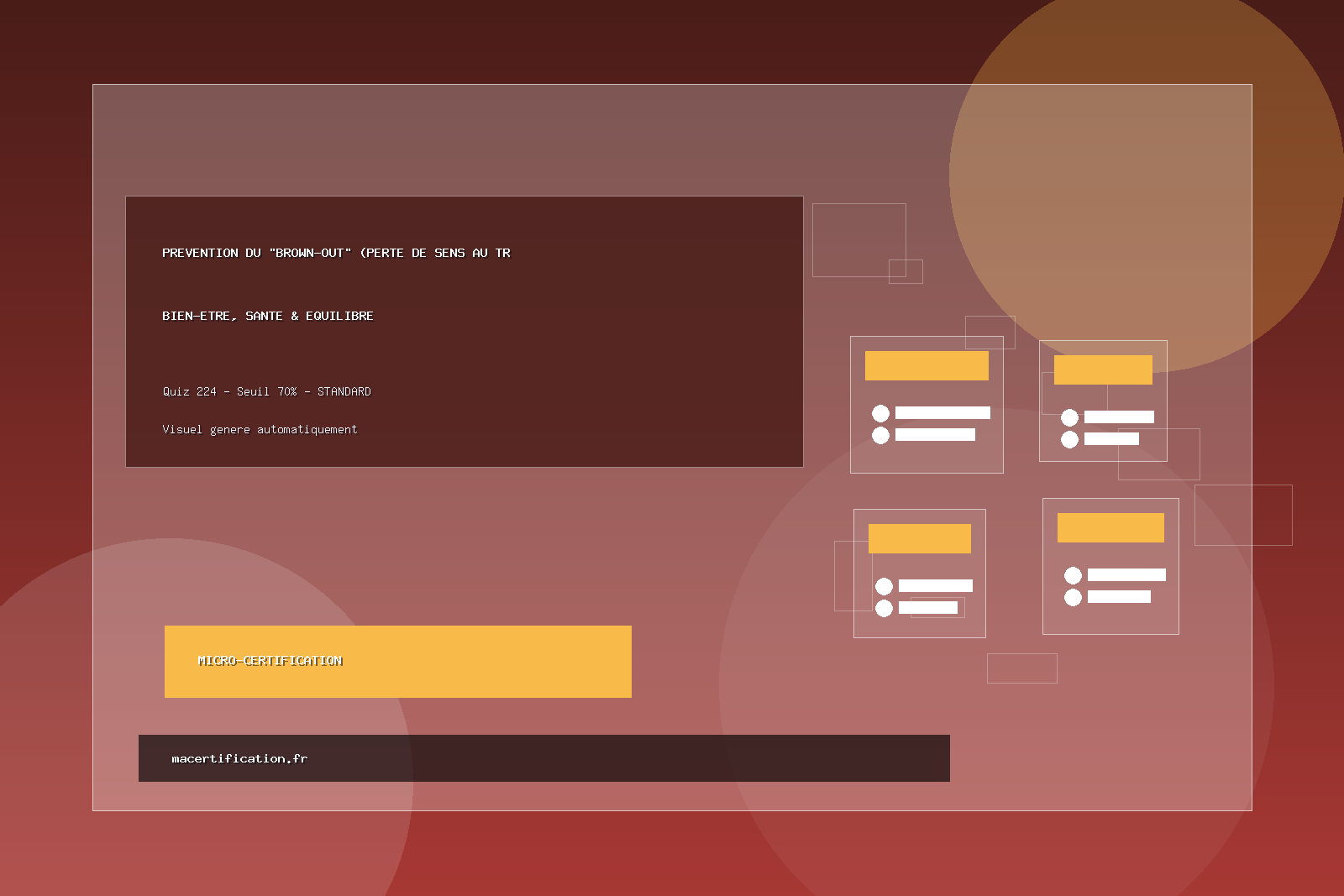 Prévention du "Brown-out" (perte de sens au travail)
