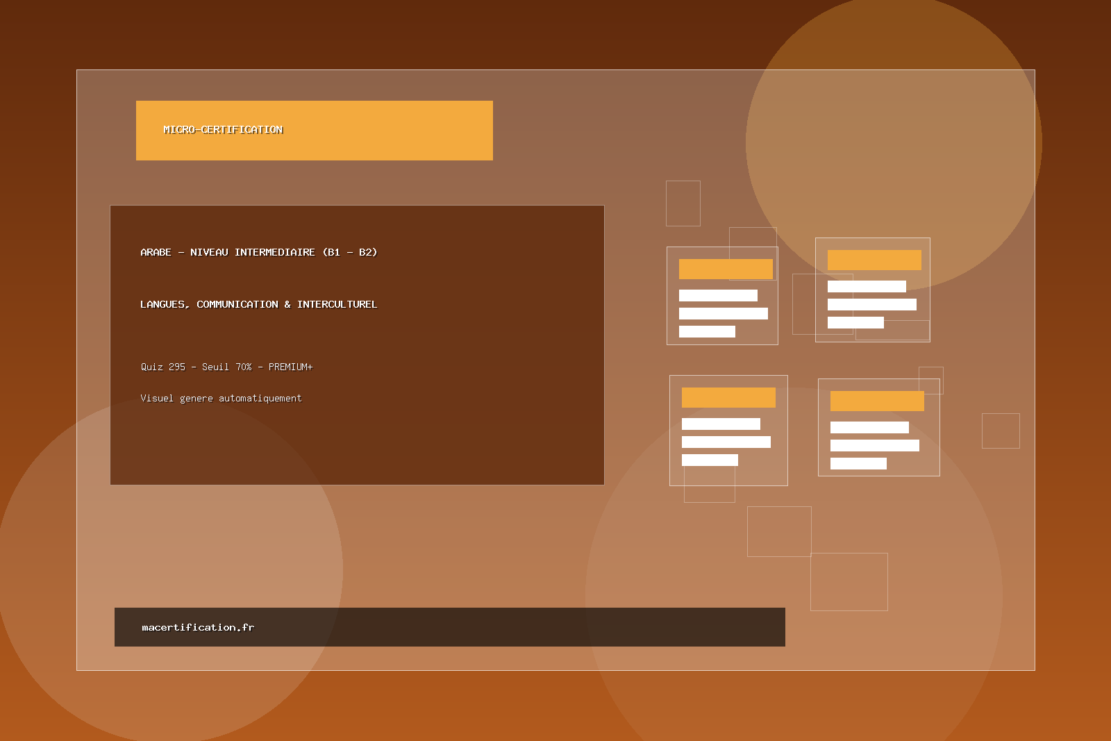 ARABE - Niveau Intermédiaire (B1 - B2)