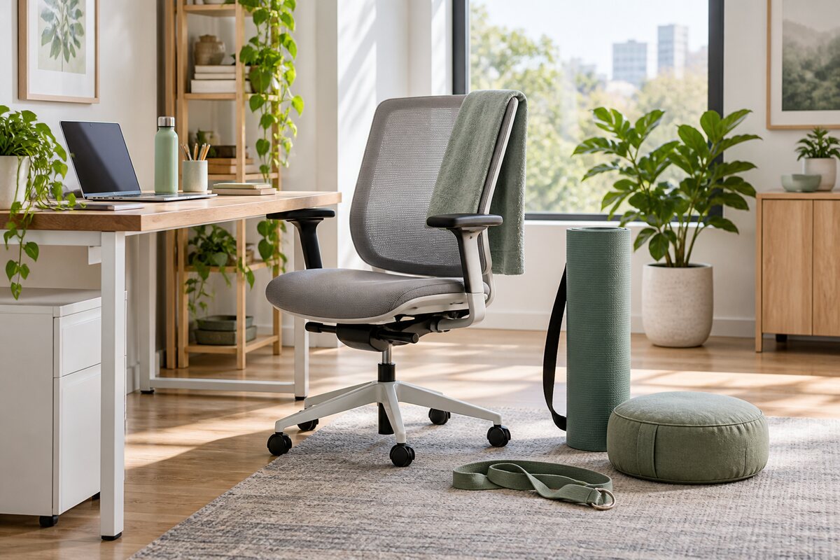 Postures de yoga sur chaise pour employés de bureau